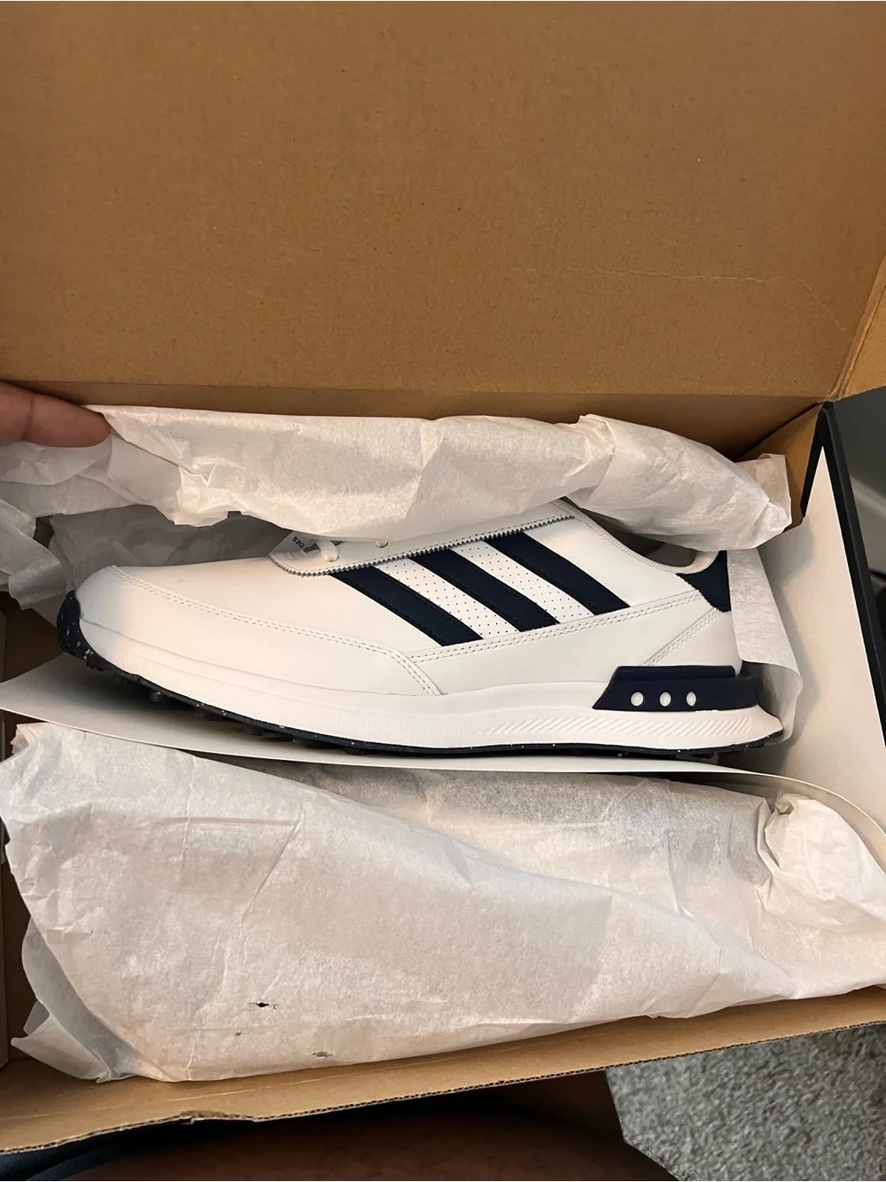 Adidas Men’s S2G SL Leather 24 Navy & White Golf Shoe